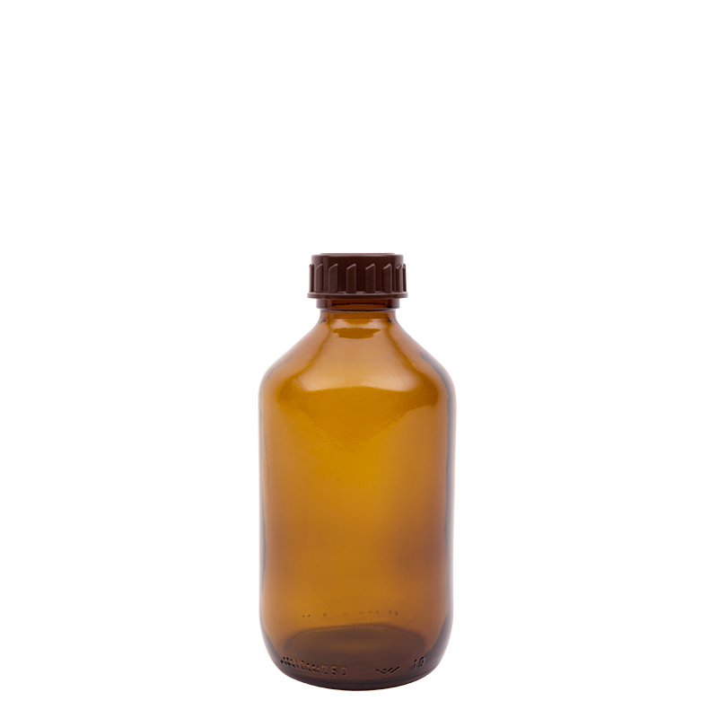 Medicijnfles bruin 200ml 28 mm gedopt