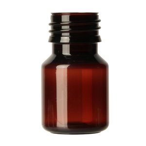Medicijnfles PET bruin 30ml ongedopt 28mm