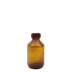 Medicijnfles bruin 150ml 28 mm gedopt