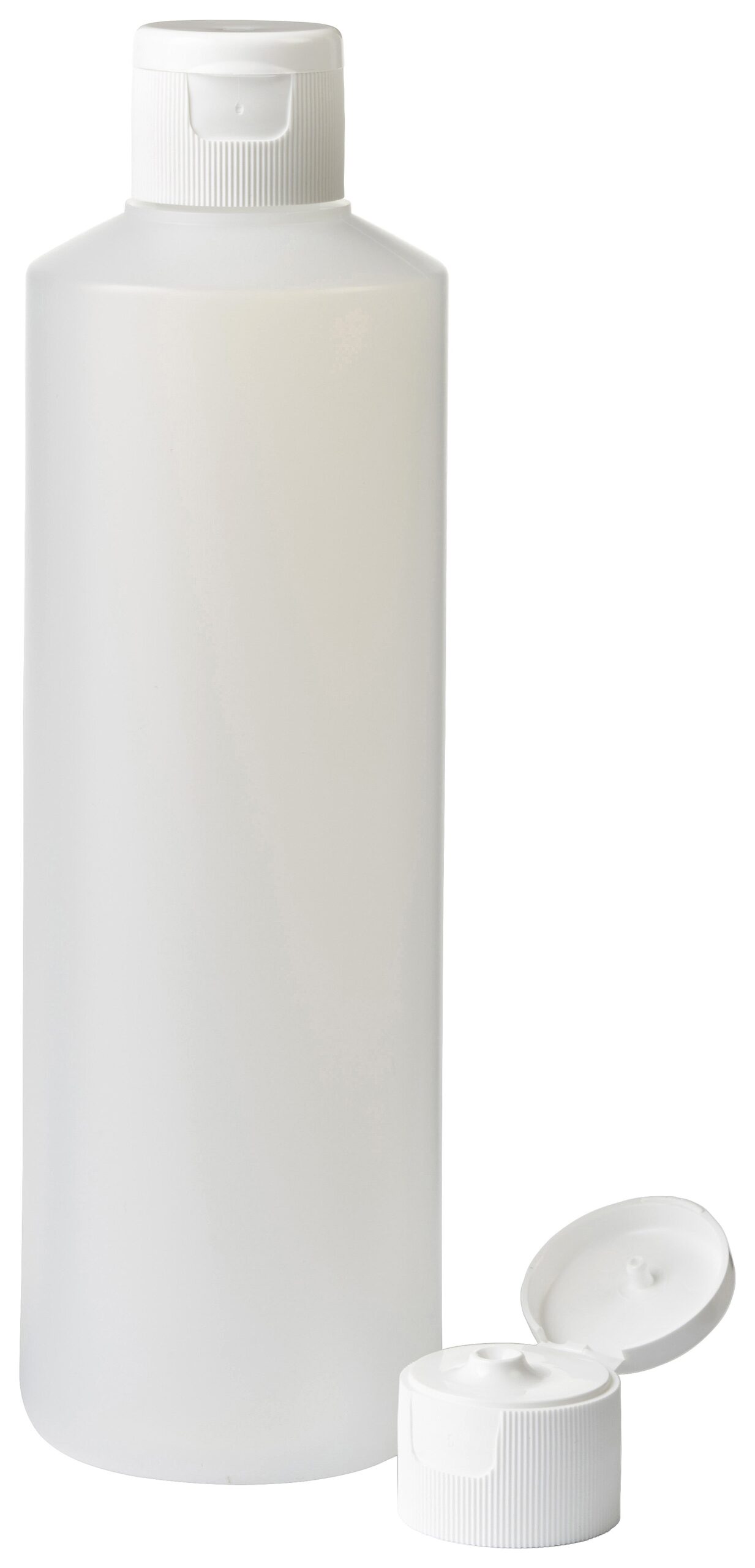 Fles HDPE naturel 500ml met 28 mm schroefmonding, inclusief spuitdop.