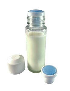 Depperflacon helder glas 30ml met blauwe depperopzet