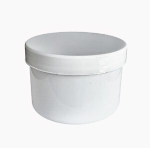 Zalfpot OPTIPOT wit PP 250ml inclusief wit PP schroefdeksel