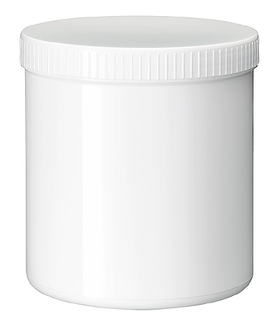 Zalfpot PLASTOBEL wit GEDOPT 1000ml PP in kartonnen doos