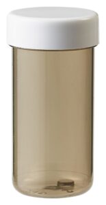 Tabletflacon PLASTOBEL bruin GEDOPT 15ml PS