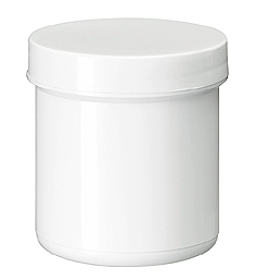 Zalfpot PLASTOBEL wit  PP 125ml met wit PP schroefdeksel