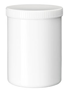 Zalfpot PLASTOBEL wit  GEDOPT  1250ml PP in kartonnen doos