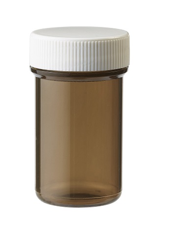 Tabletflacon PLASTOBEL bruin GEDOPT 20ml PS