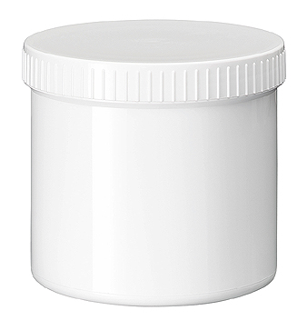 Zalfpot PLASTOBEL wit GEDOPT 500ml PP in kartonnen doos