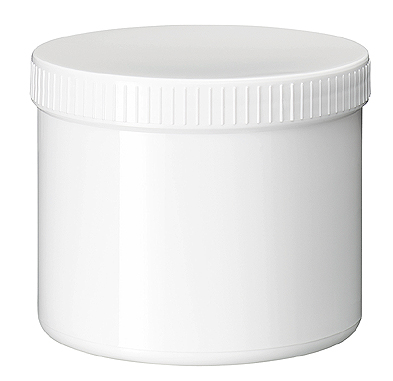 Zalfpot PLASTOBEL wit GEDOPT 750ml PP in kartonnen doos