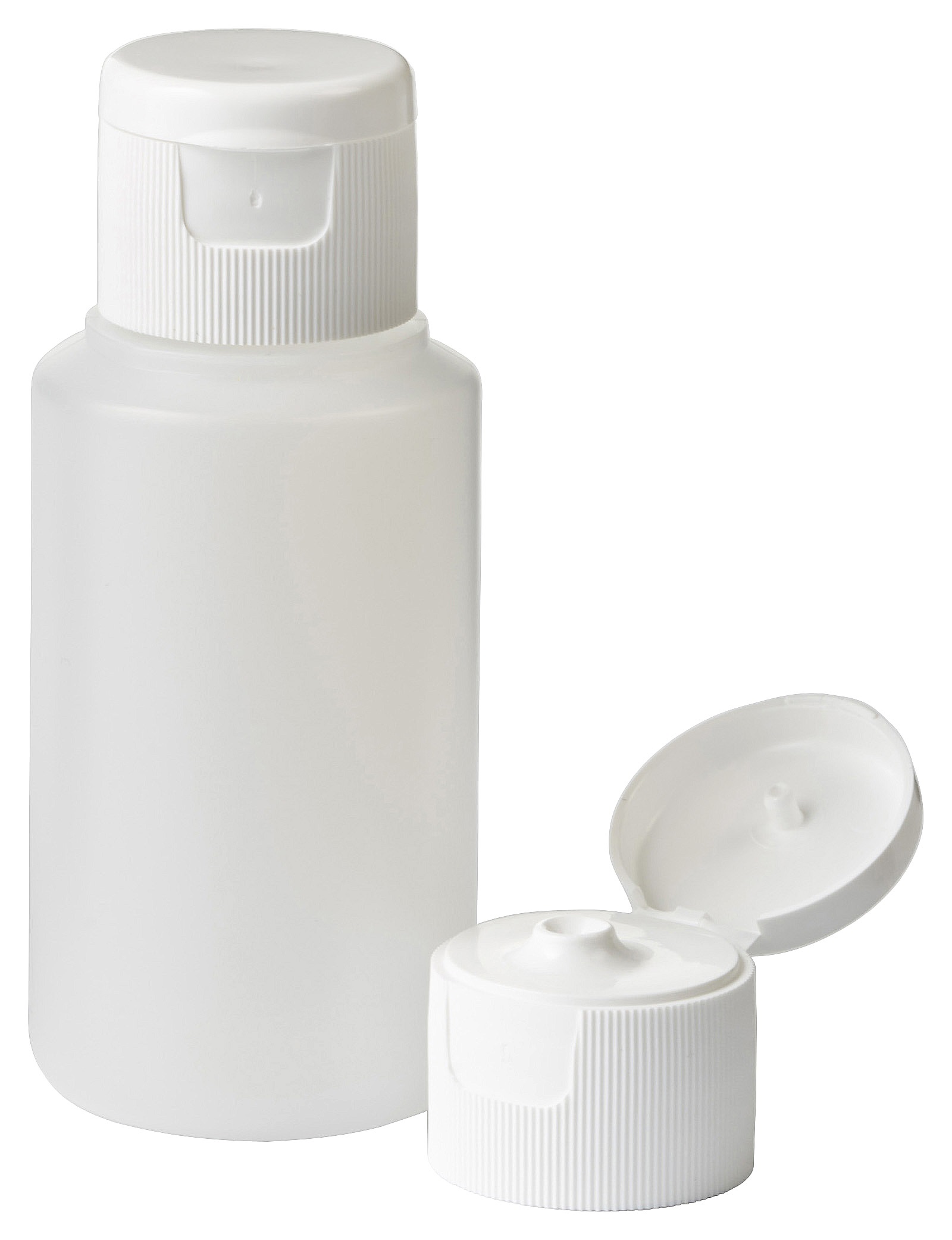 Fles HDPE naturel 100ml met 28 mm schroefmonding, inclusief spuitdop.
