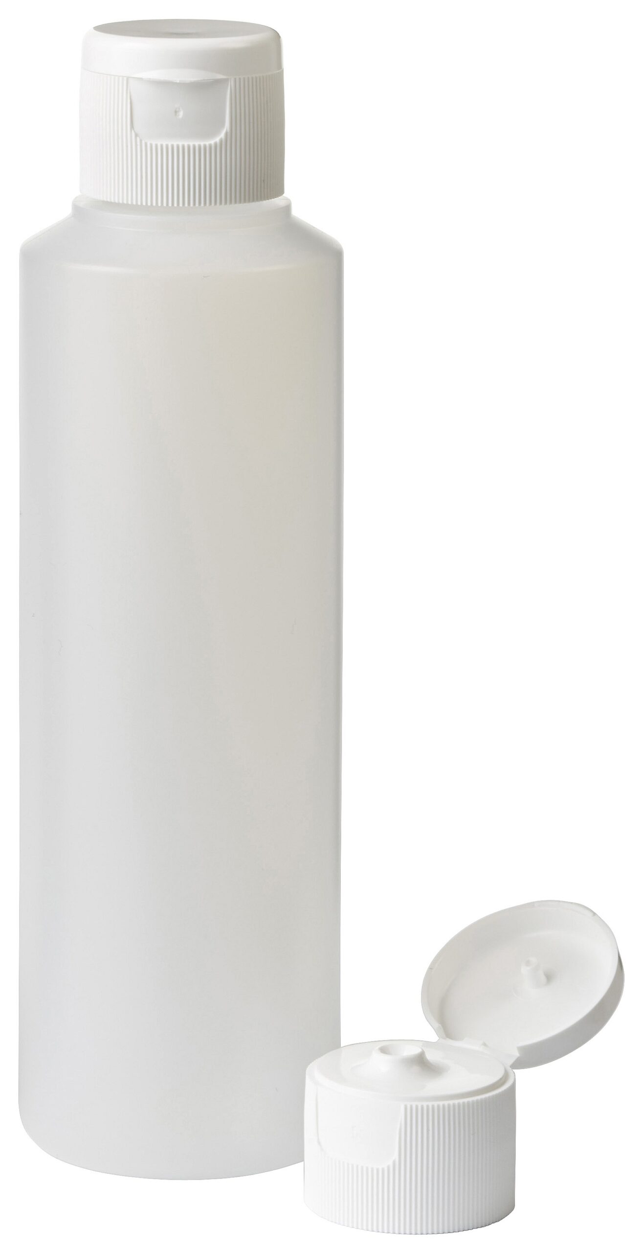 Fles HDPE naturel 250ml met 28 mm schroefmonding, inclusief spuitdop.